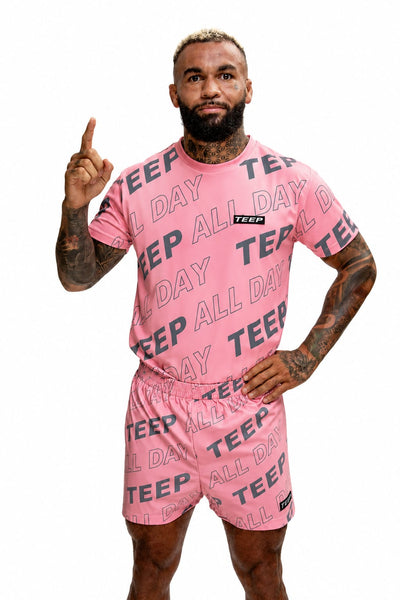 Pink Dry-Fit Training T-Shirt for Men's - High Quality Sports Clothing