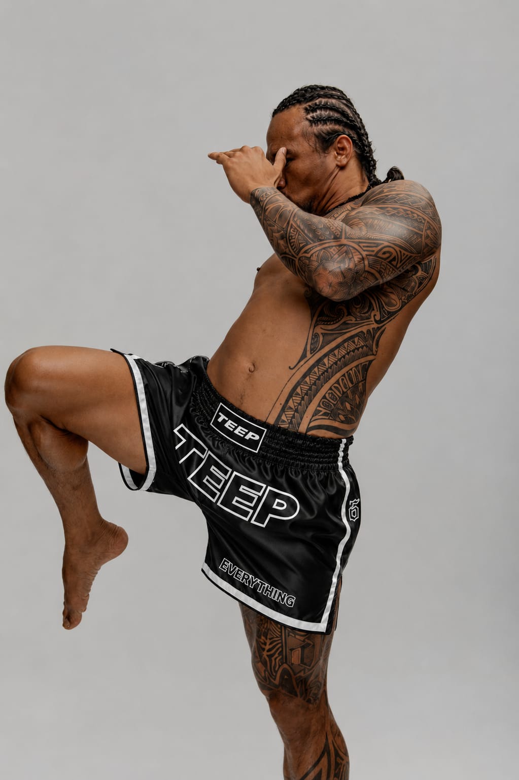 Black Muay Thai Fighter Shorts - Limited Edition TEEP Printed Shorts

