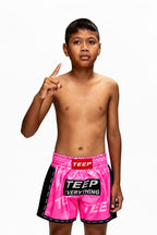 Pink Kids Muay Thai Pink Shorts - TEEP Sports Activewear Online


