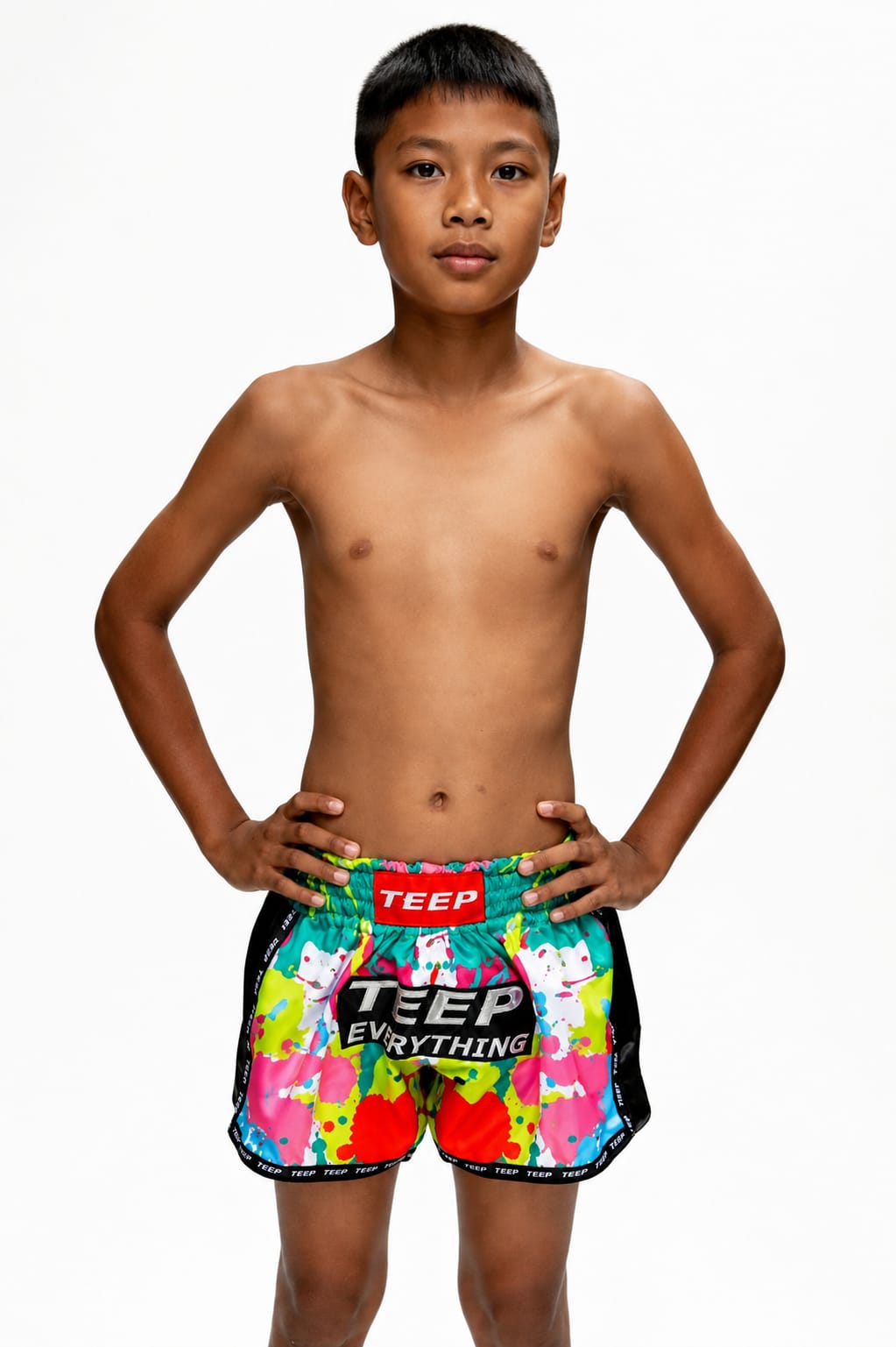 Kids Multi-Colour Muay Thai Shorts - TEEP Boxing Clothing Online

