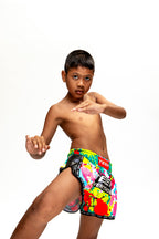 Kids Multi-Colour Muay Thai Shorts - TEEP Boxing Clothing Online

