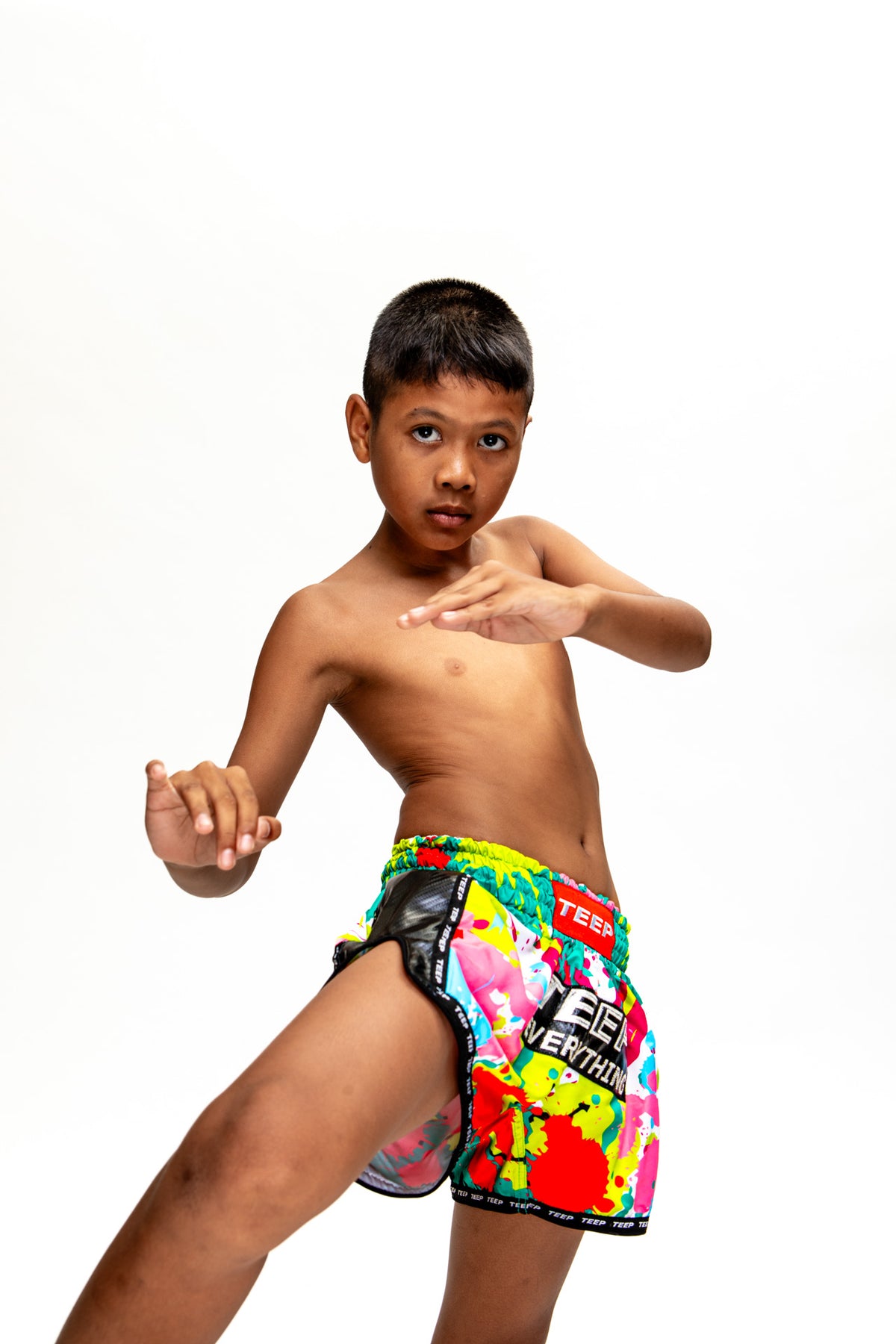 Kids Multi-Colour Muay Thai Shorts - TEEP Boxing Clothing Online

