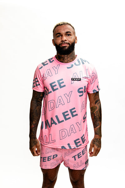 Pink Dry-Fit Training T-Shirt for Men's - High Quality Sports Clothing

