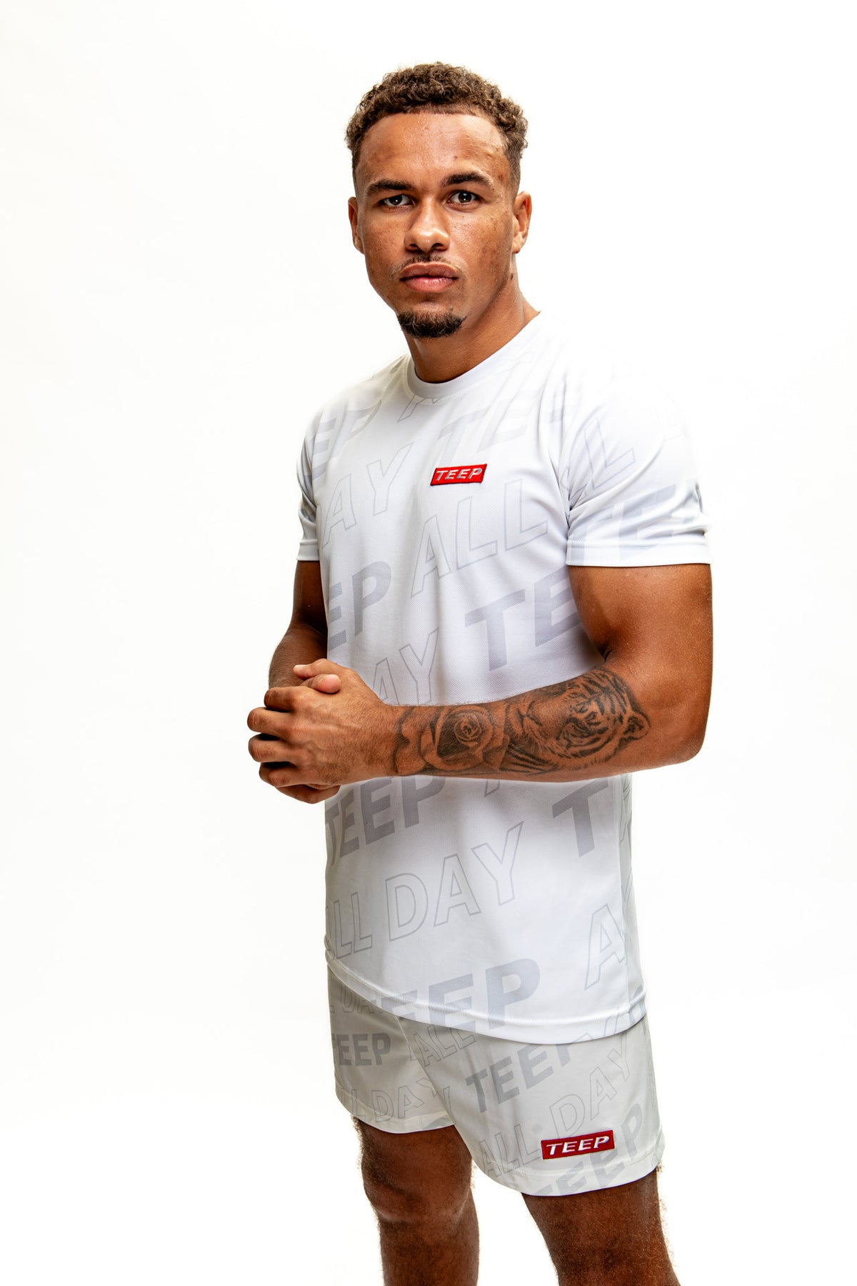 White Dry-Fit Training T-Shirt for Men - Short Sleeves Sports Top

