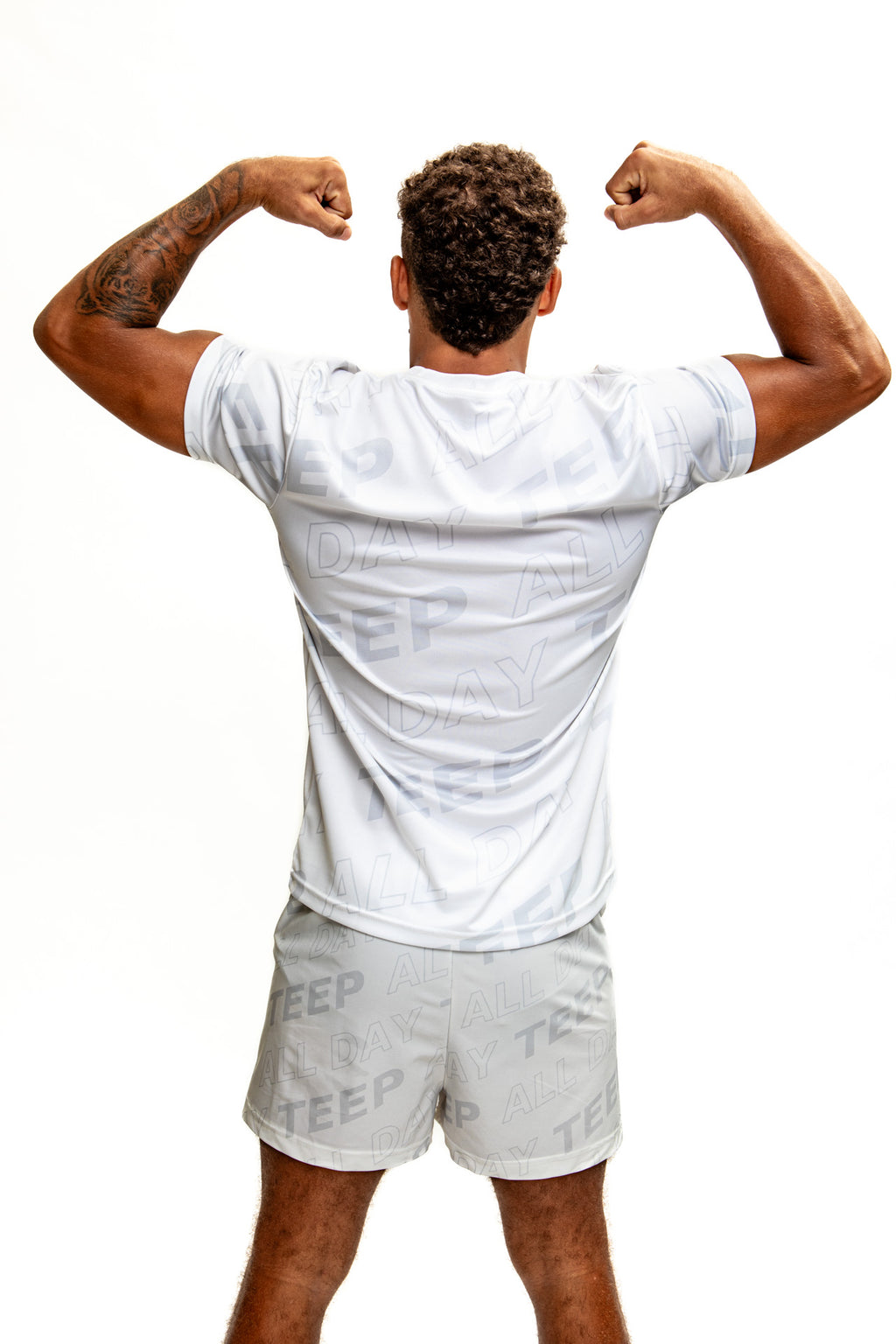 White Dry-Fit Training T-Shirt for Men - Short Sleeves Sports Top

