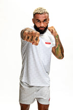 White TEEP Pattern Shorts - Muay Thai & Gym Training Outfit For Men's


