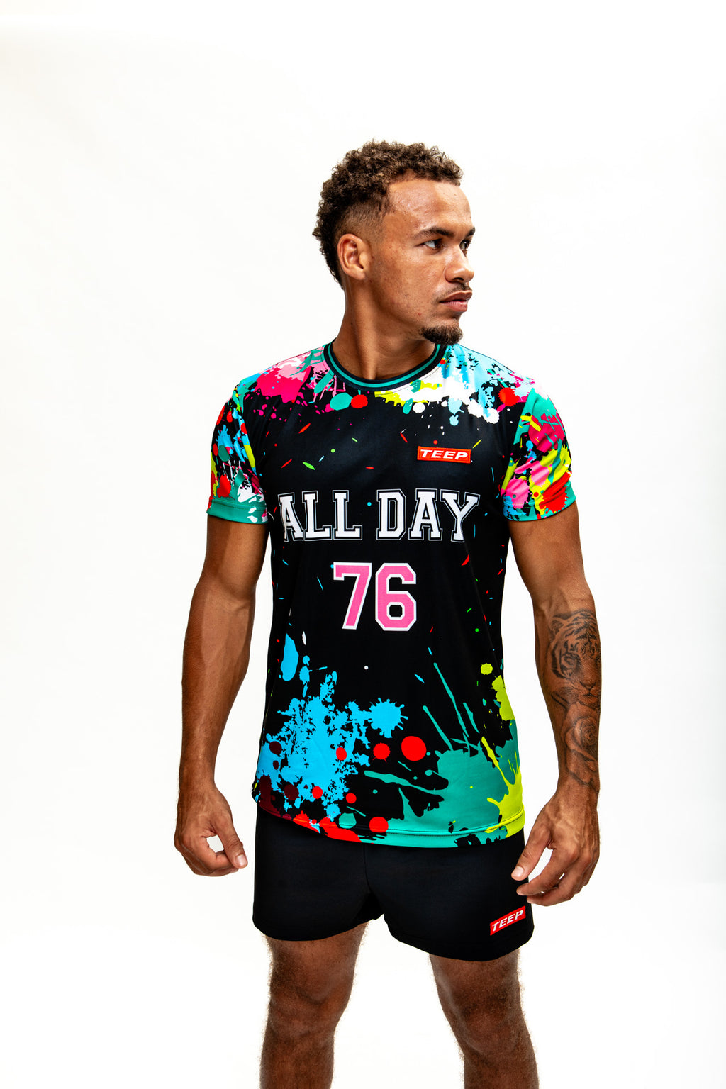 TEEP All Day Splashpaint T-Shirt - Sports and Workout Black Top 2026

