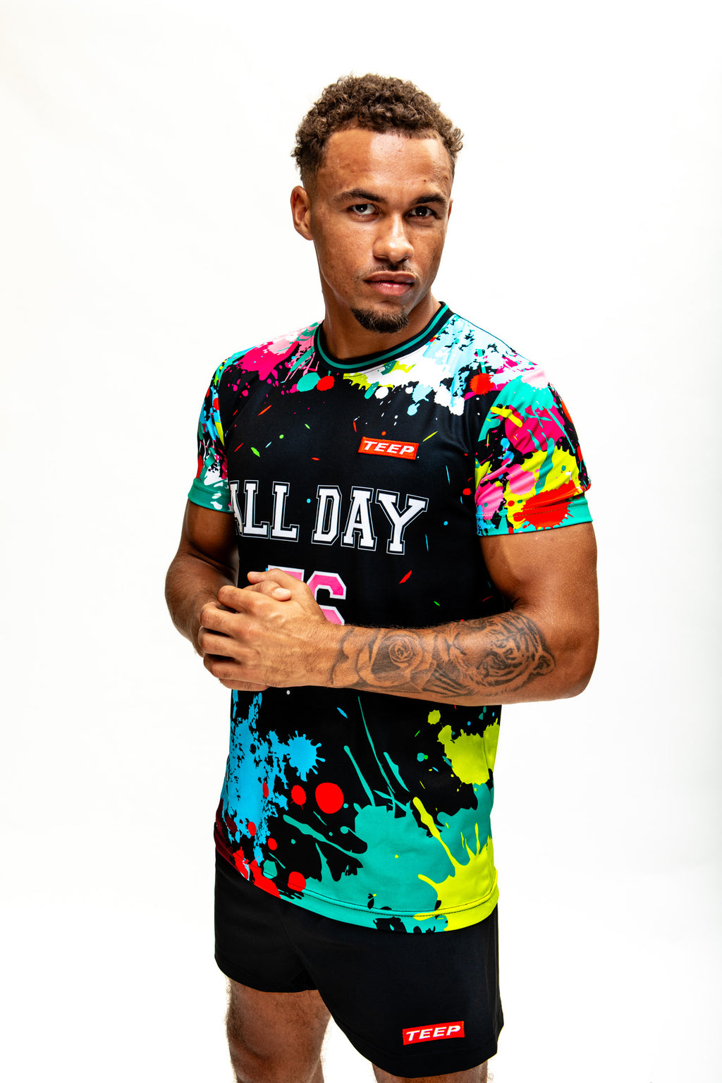 TEEP All Day Splashpaint T-Shirt - Sports and Workout Black Top 2026

