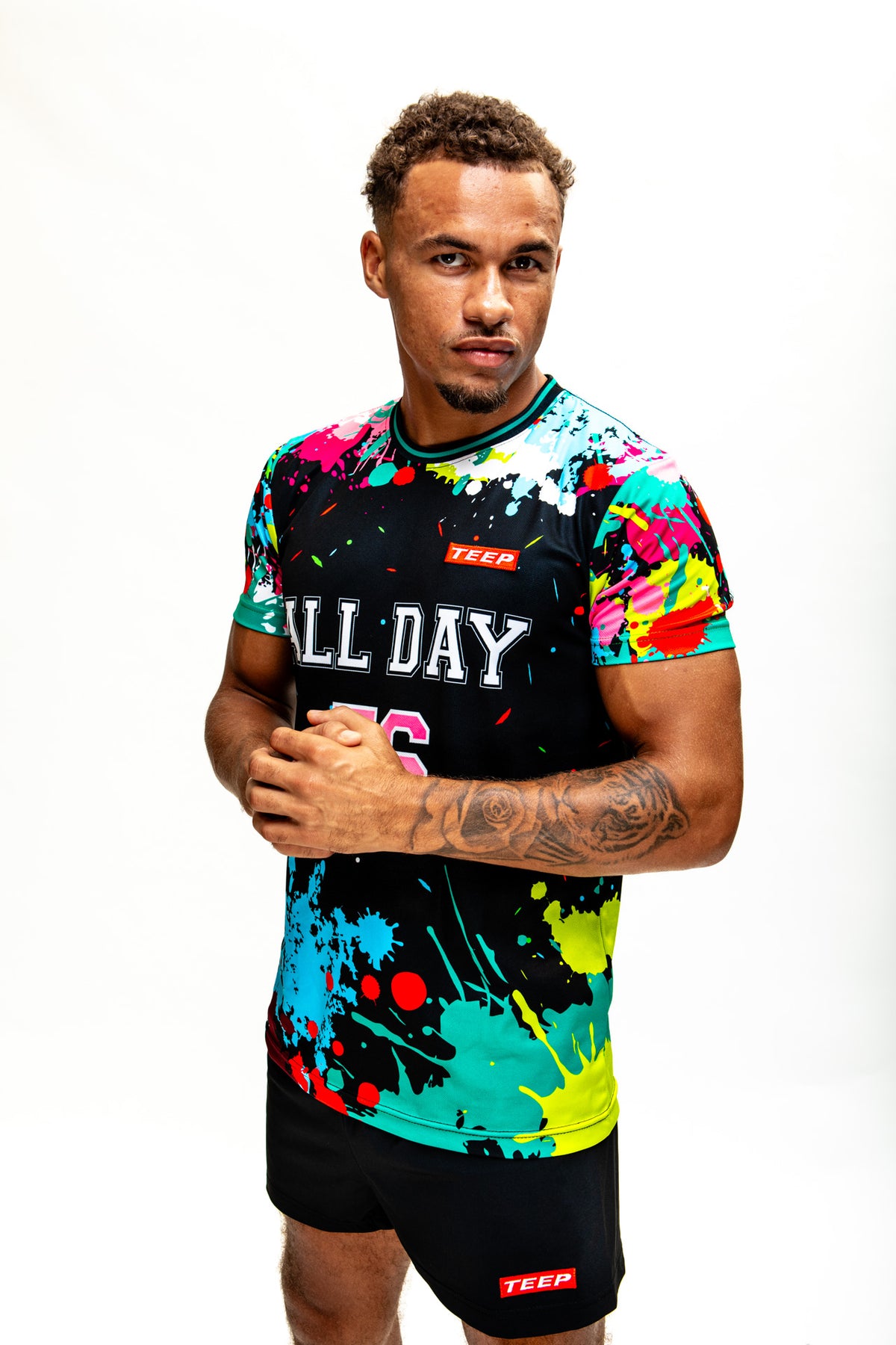 TEEP All Day Splashpaint T-Shirt - Sports and Workout Black Top 2026

