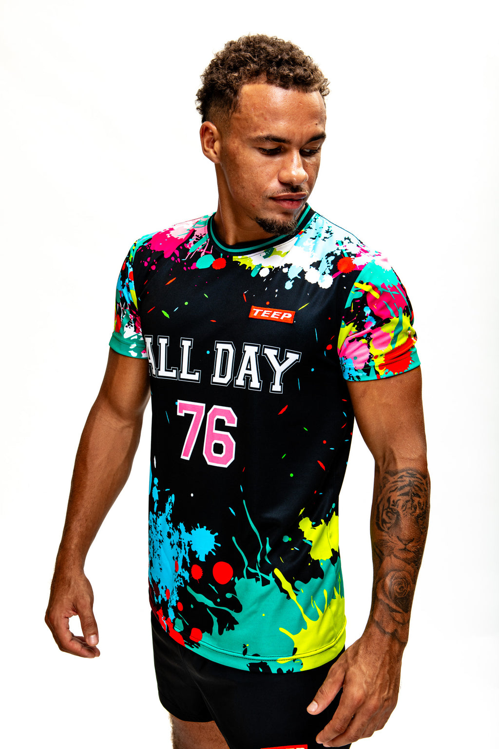 TEEP All Day Splashpaint T-Shirt - Sports and Workout Black Top 2026

