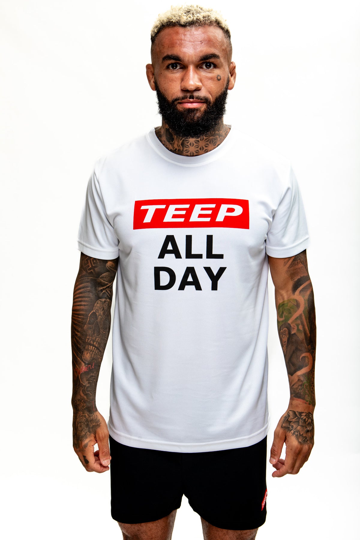 TEEP All Day Active Dry Fit T-Shirt - White Breathable Training Top

