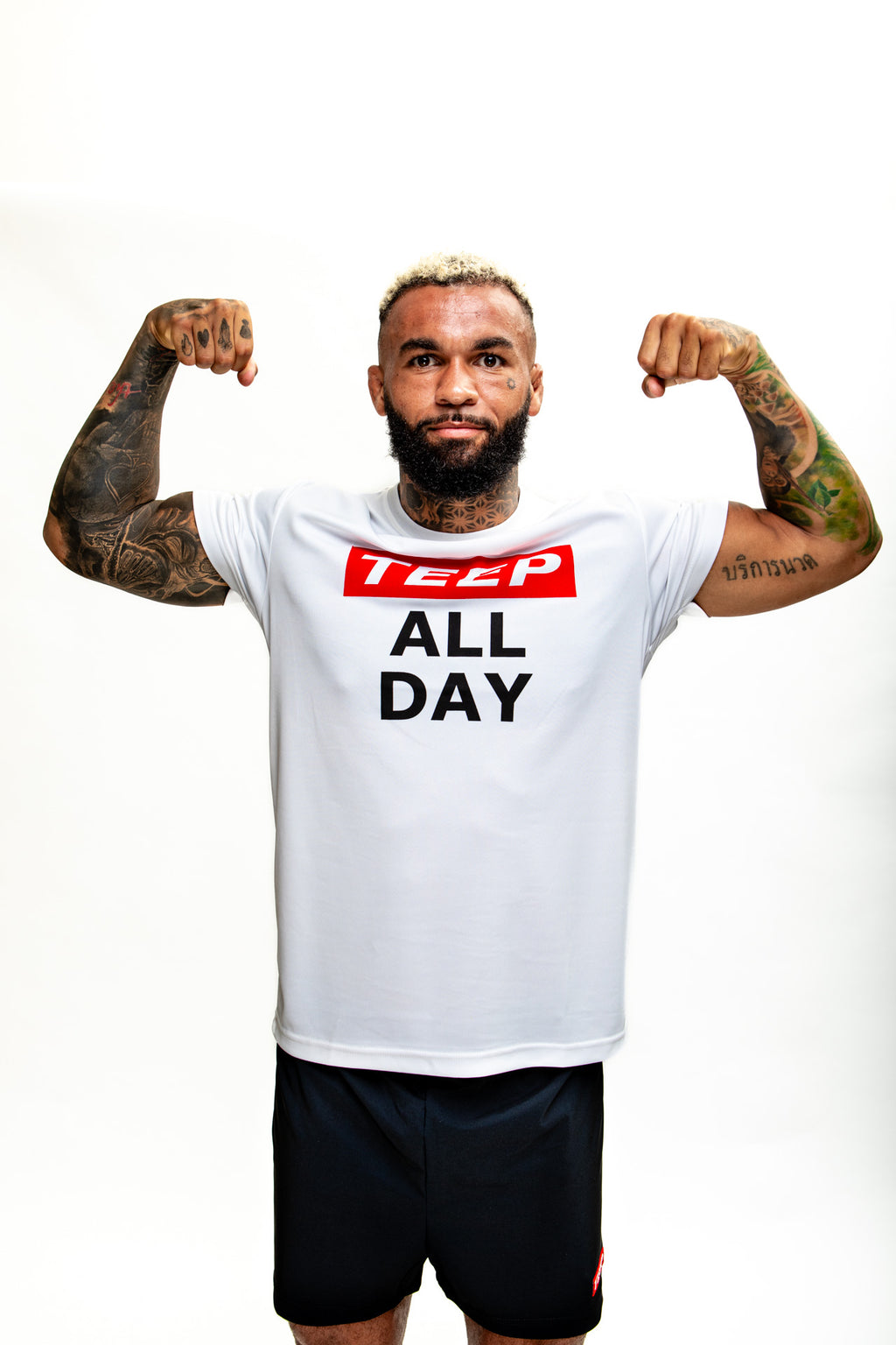 TEEP All Day Active Dry Fit T-Shirt - White Breathable Training Top

