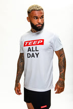 TEEP All Day Active Dry Fit T-Shirt - White Breathable Training Top

