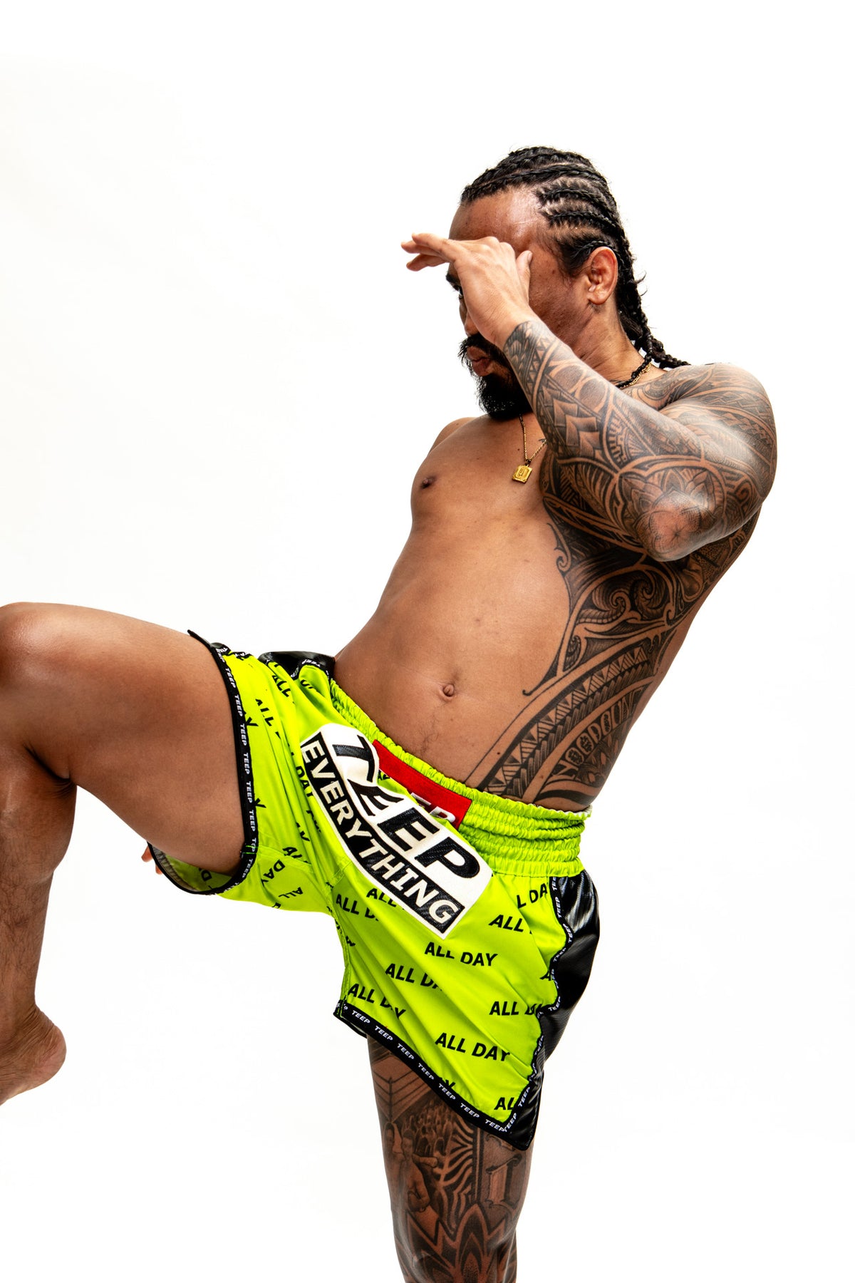 Teep Everything & All Day Muay Thai shorts Lime Green

