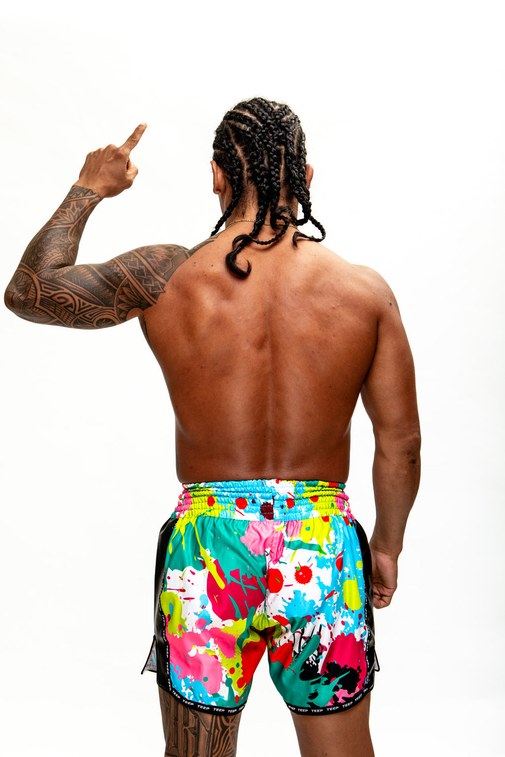 TEEP multicolour Muay Thai shorts – rear view