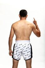 Teep Everything White Thai boxing shorts

