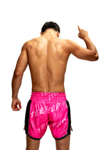 TEEP pink Muay Thai shorts – rear view