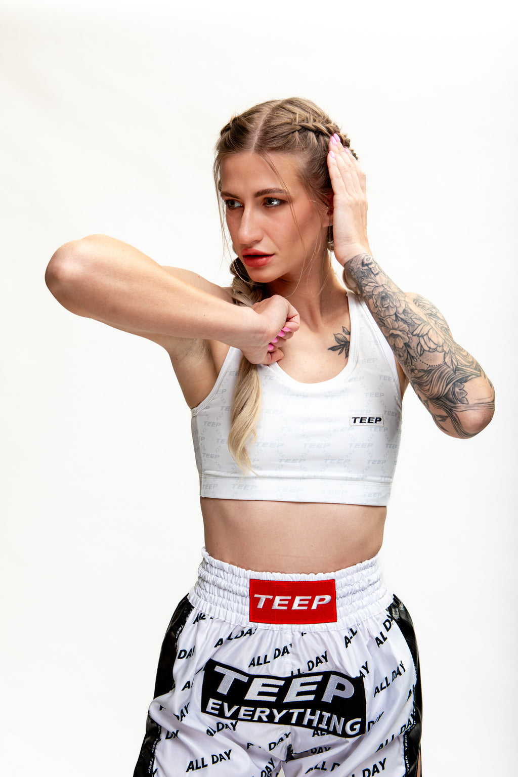 TEEP White Sports Bra - Muay Thai & Training Activewear 2026

