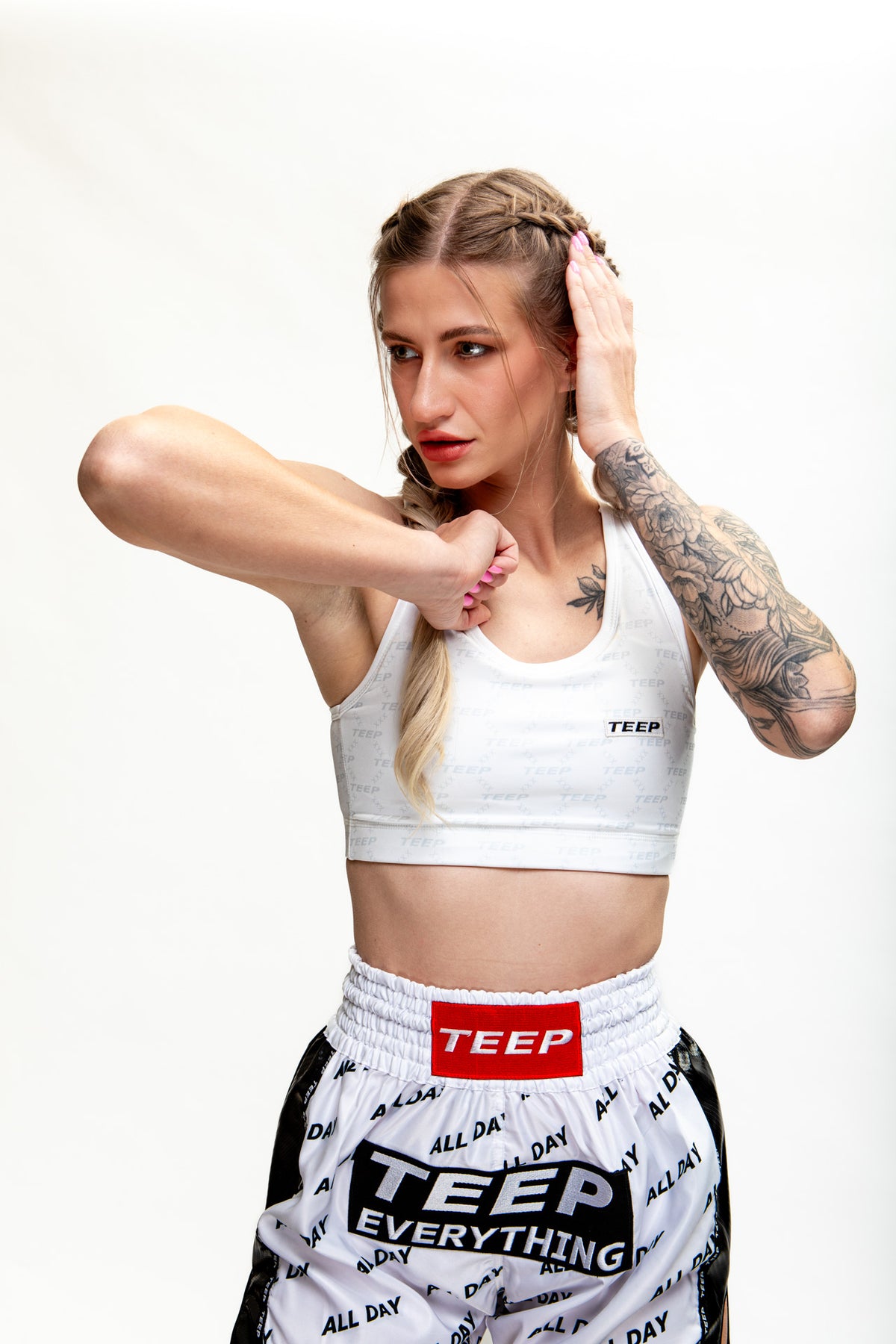 TEEP White Sports Bra - Muay Thai & Training Activewear 2026

