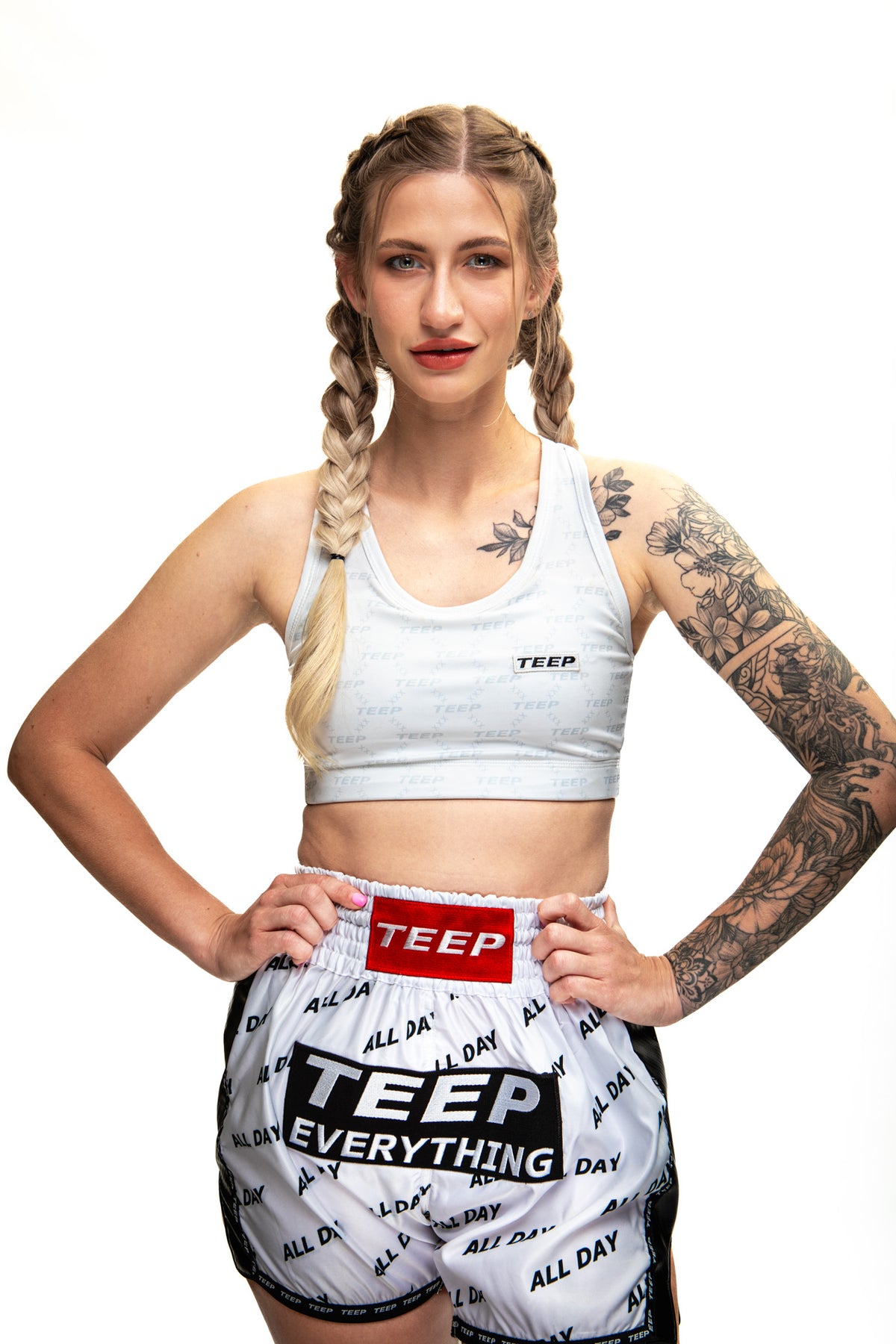TEEP White Sports Bra - Muay Thai & Training Activewear 2026

