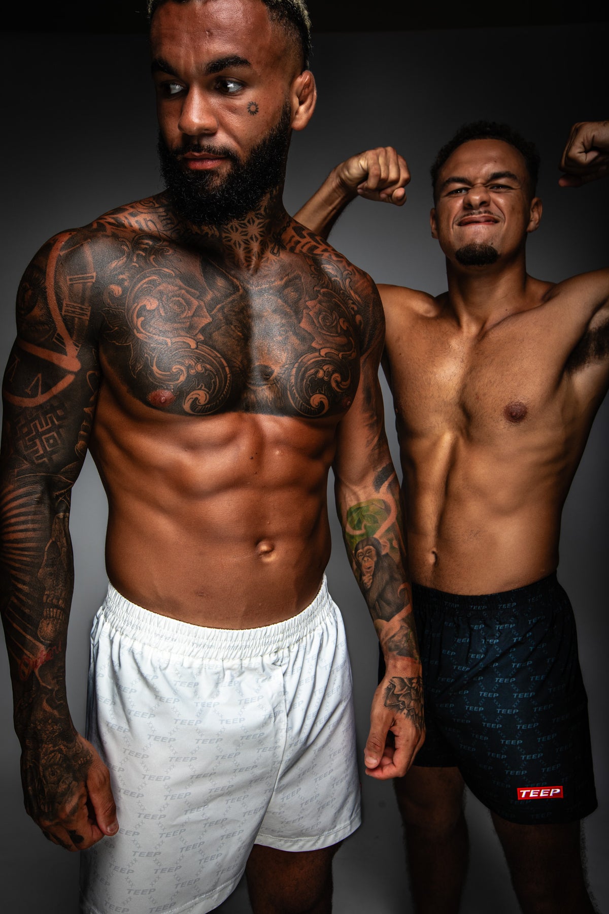 White TEEP Pattern Shorts - Muay Thai & Gym Training Outfit For Men's

